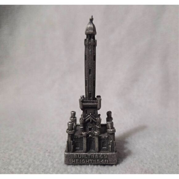 Metal Souvenir Water Tower Chicago Brass Travel Knick Knack Trinket - Picture 4 of 10